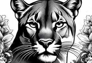 angry mountain lion tattoo idea