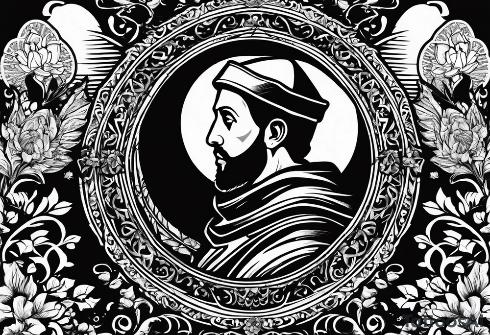 a silhouette of st francis of asissi tattoo idea