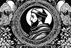 a silhouette of st francis of asissi tattoo idea