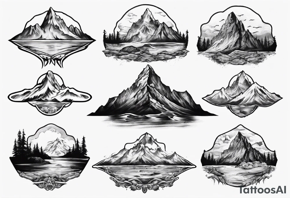 The triglav mountain and the sea beneath it tattoo idea