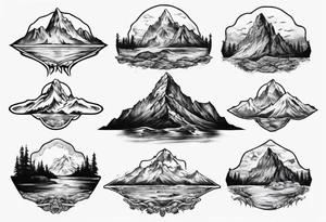 The triglav mountain and the sea beneath it tattoo idea