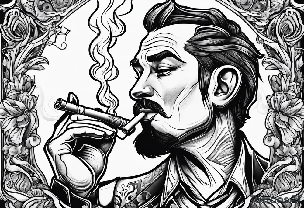 drew berrymore smoking cigarette tattoo idea