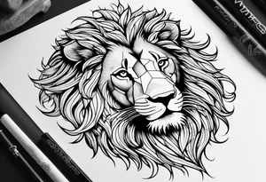 a psychedelic lion tattoo idea