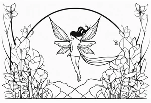 Minimal Fairy line tattoo idea