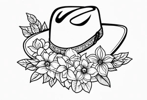 floral cowboy tattoo idea