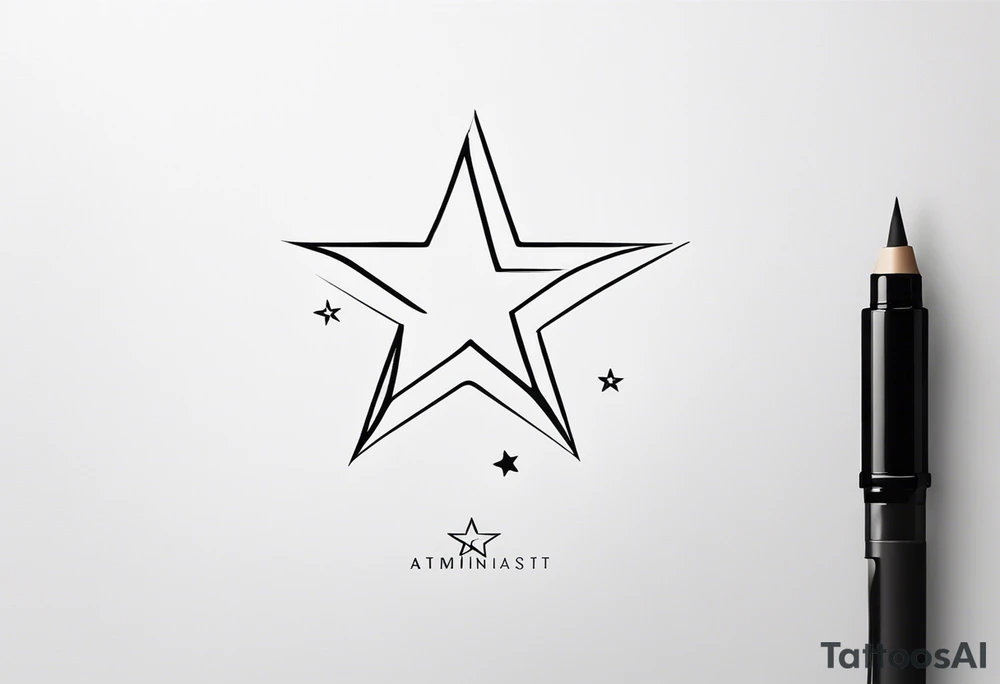 A tiny star with an "A" hidden in the design tattoo idea A tiny star with an "A" hidden in the design tattoo idea
