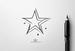 A tiny star with an "A" hidden in the design tattoo idea