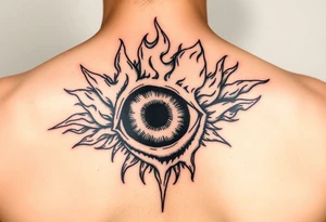 a flaming eyeball tattoo idea