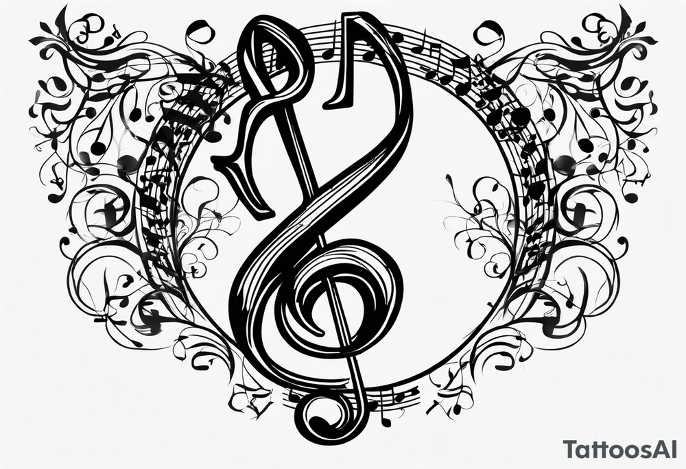 Musical notes tattoo idea