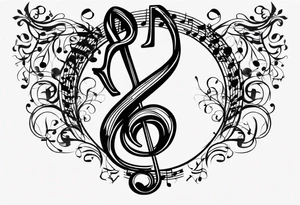Musical notes tattoo idea