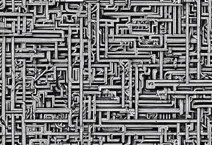 labyrinth Maze train tracks straight tattoo idea