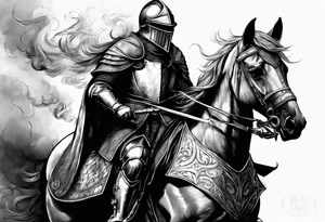 Knight with smoke tattoo idea