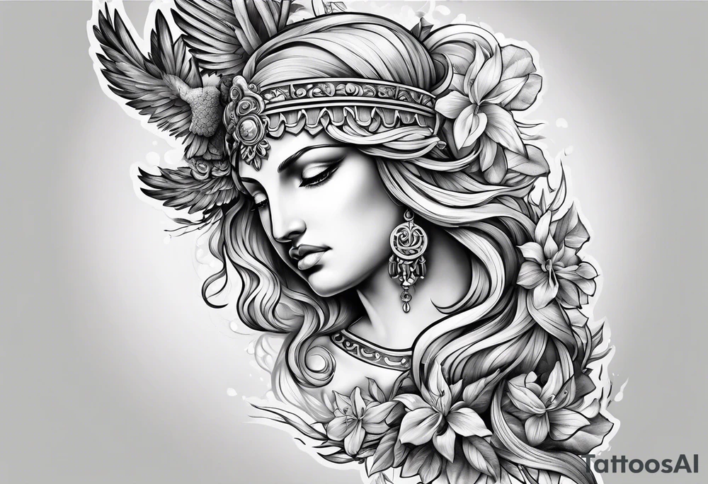 greek mythology arm sleeve tattoo idea
