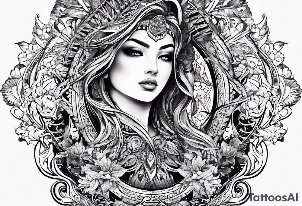 fasi lunari sulla spina dorsale tattoo idea