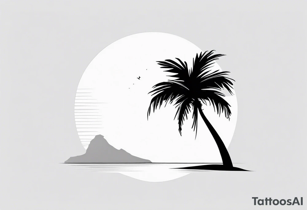 A lonely palm tree tattoo idea