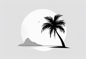 A lonely palm tree tattoo idea
