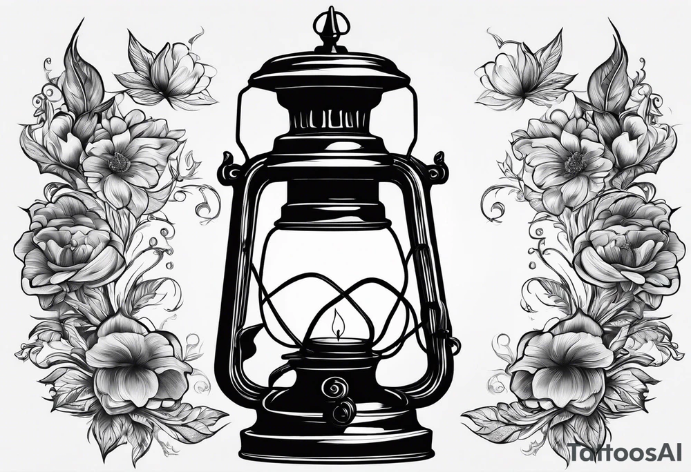 Empty Oil lamp with smoke tattoo idea