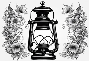 Empty Oil lamp with smoke tattoo idea