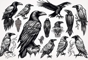 black raven tattoo idea