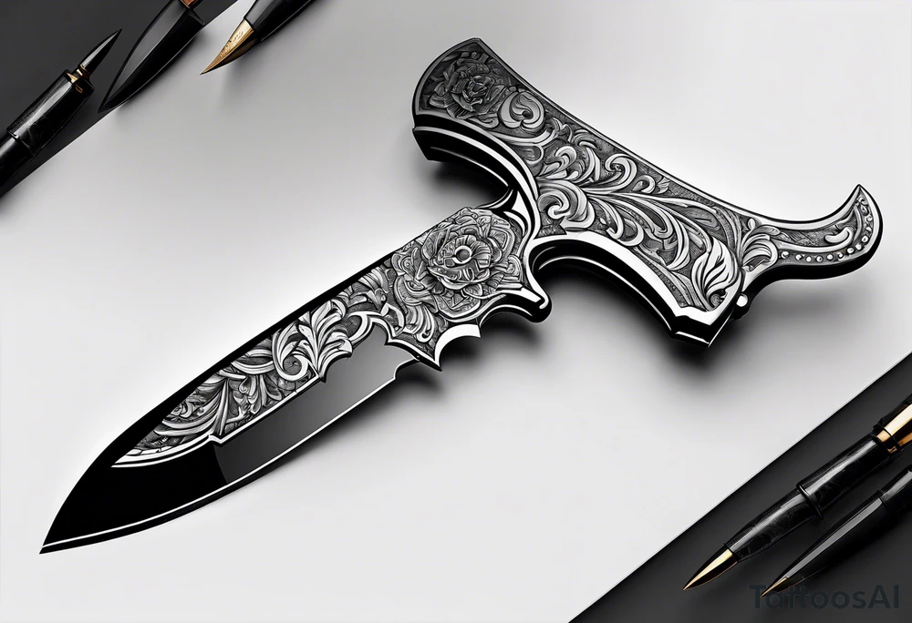 knife in arm tattoo idea