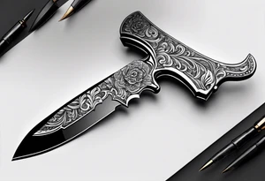 knife in arm tattoo idea