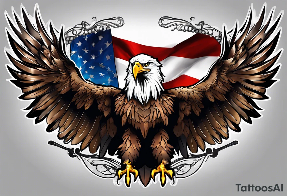 Military eagle freedom tattoo idea