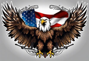 Military eagle freedom tattoo idea