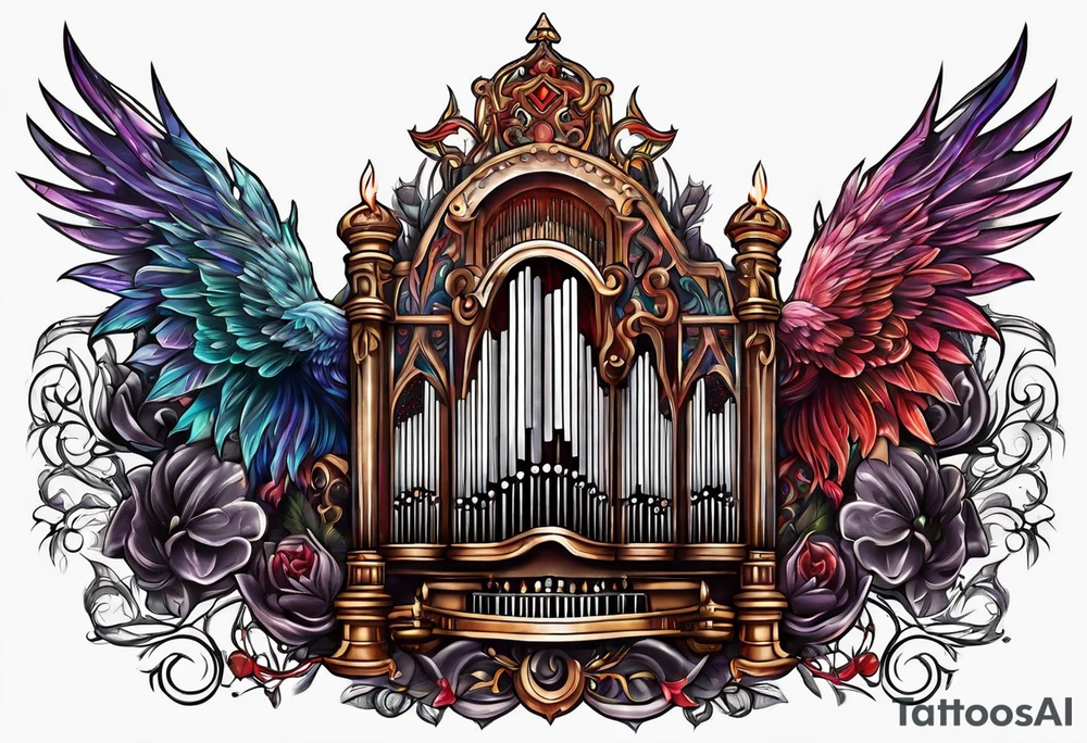 Demonic Pipe organ tattoo idea