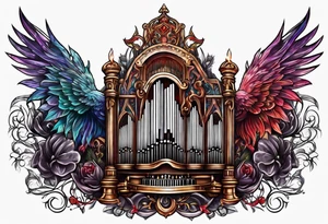 Demonic Pipe organ tattoo idea