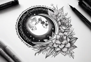 divine feminine
dainty
moon tattoo idea