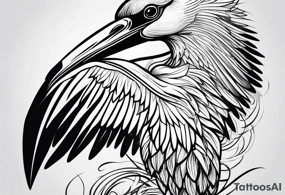 A stork tattoo idea