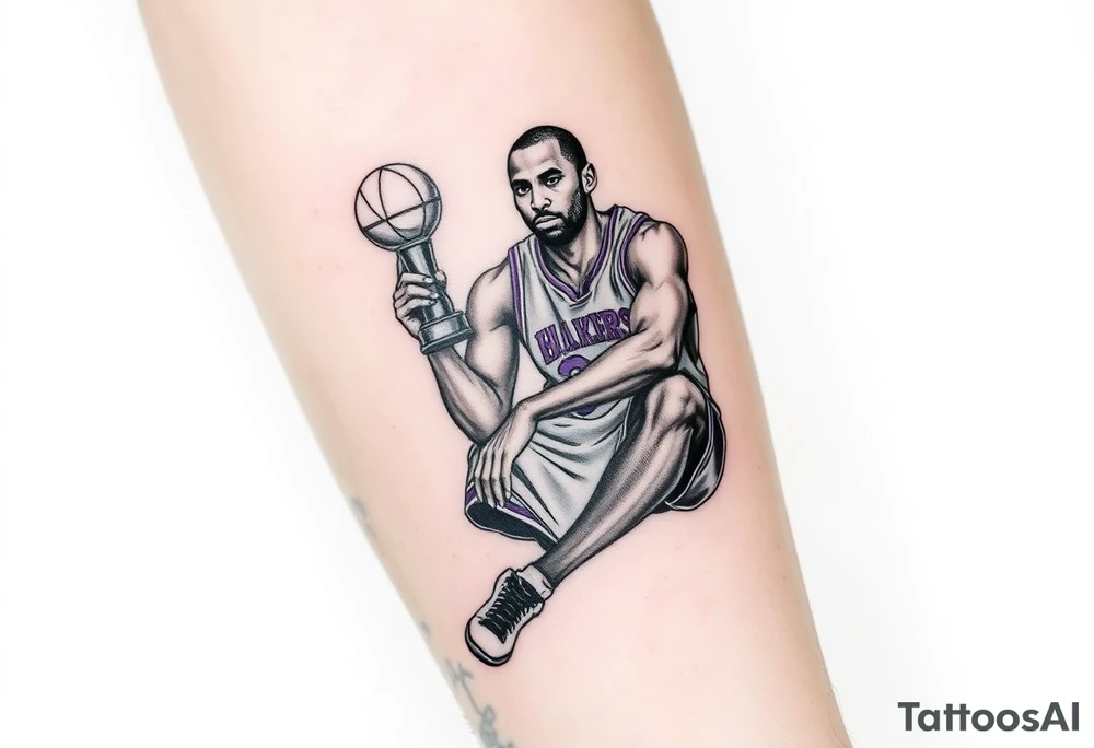 Kobe Bryant sitting with trophy tattoo idea