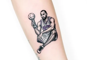 Kobe Bryant sitting with trophy tattoo idea