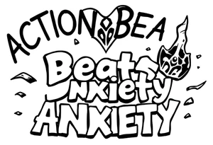 action beats anxiety words tattoo idea