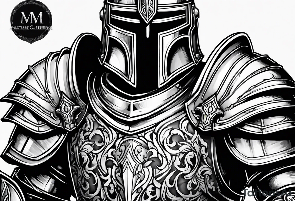 knight heavy armor cathedral tattoo idea