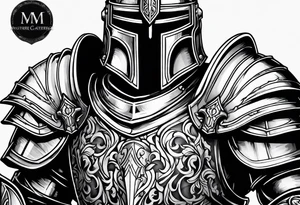 knight heavy armor cathedral tattoo idea