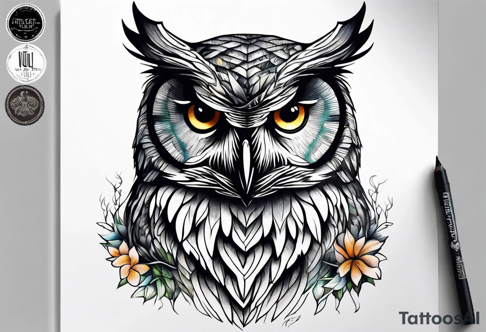 owl tree tattoo idea