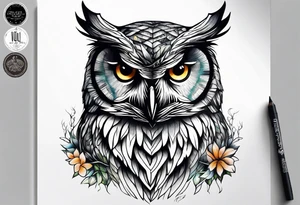 owl tree tattoo idea