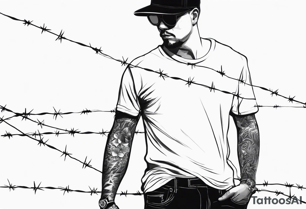 minimalist barbed wire starting from the shoulder to the arm like hardin from after had it tattoo idea