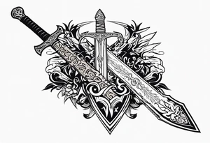 Valhalla sword warrior funeral tattoo idea