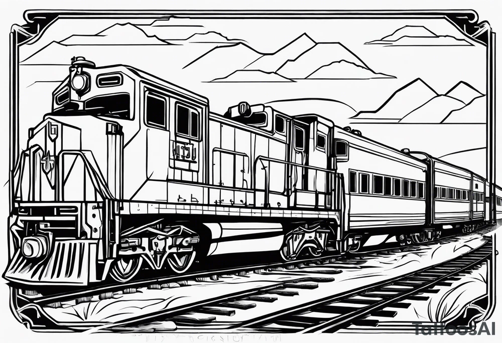 Western with train tracks tattoo idea