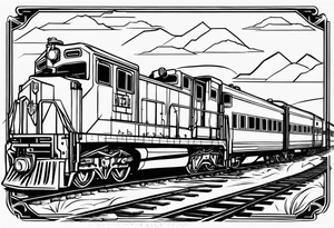 Western with train tracks tattoo idea