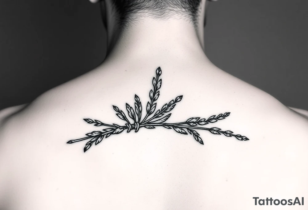 sage bundle underline tattoo idea