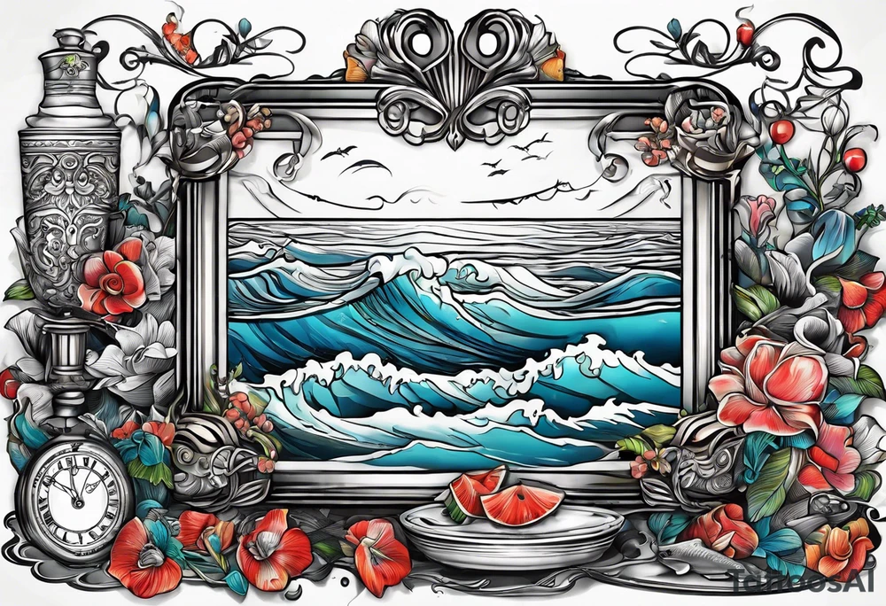 Everything I love is on the table 
Everything I love is out to sea tattoo idea