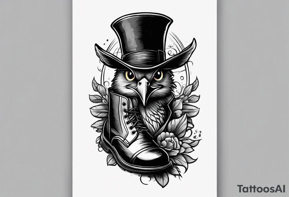 Scary shoe bill bird tattoo idea