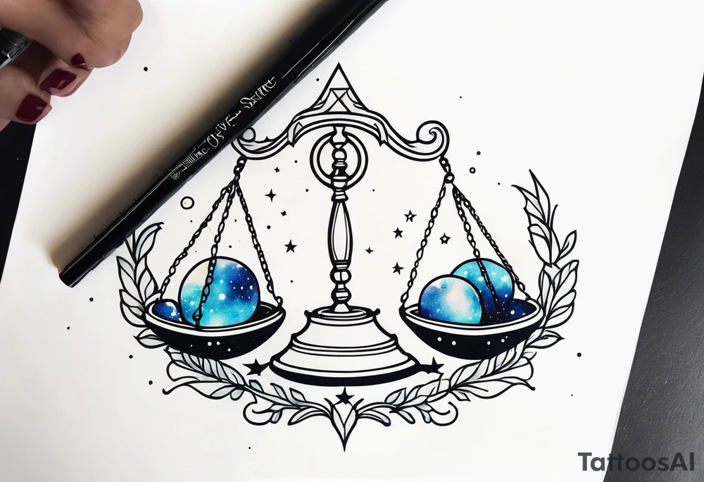 libra galaxy tattoo idea
