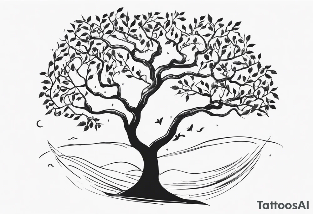 Serpent in a tree with the quote “ if I cannot bed the will of heaven, then I shall move hell” tattoo idea