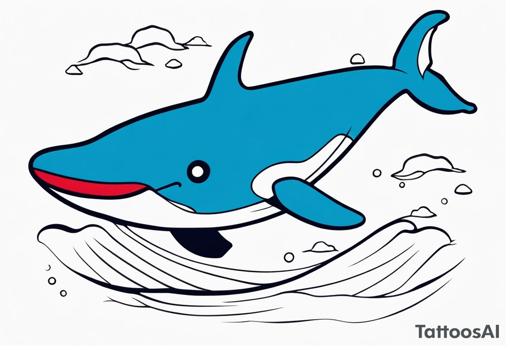 cute gundam whale tattoo idea