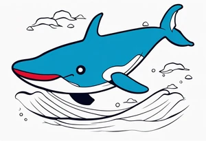 cute gundam whale tattoo idea