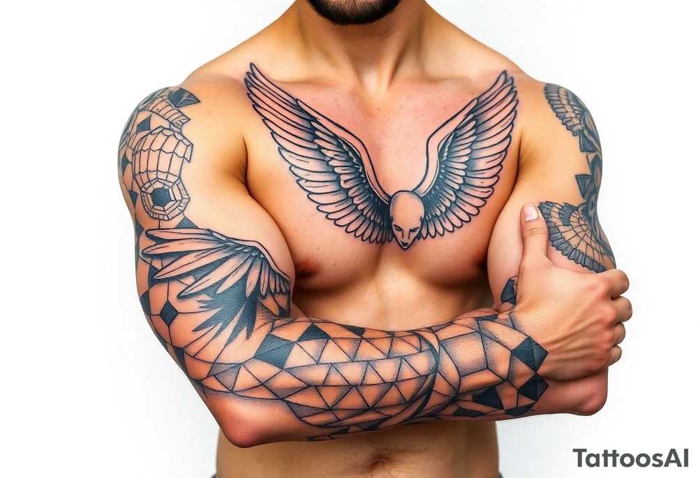cast all your anxiety on him because he cares for you" with angels tattoo idea